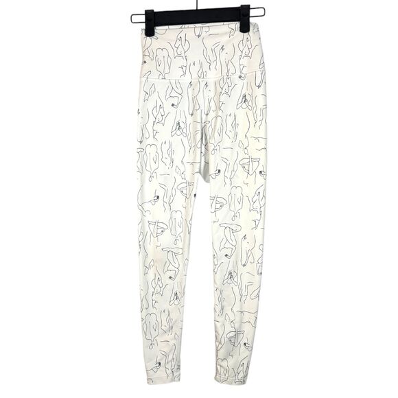 We Wore What WeWoreWhat Feminist Female Anatomy Drawings White Leggings Small - Picture 1 of 6